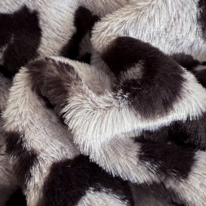 91家纺网 家纺一手货源 找家纺 米莱家纺 2025新款兔毛绒法式花边四件套 豹纹-灰