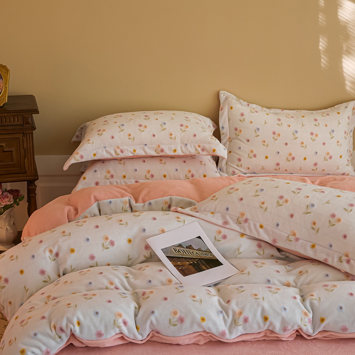 91家纺网 家纺一手货源 找家纺 菡宝 【主推第三批 带质检报告】A类全消光230g雕花绒牛奶绒四件套支持定制定做尺寸 悠然