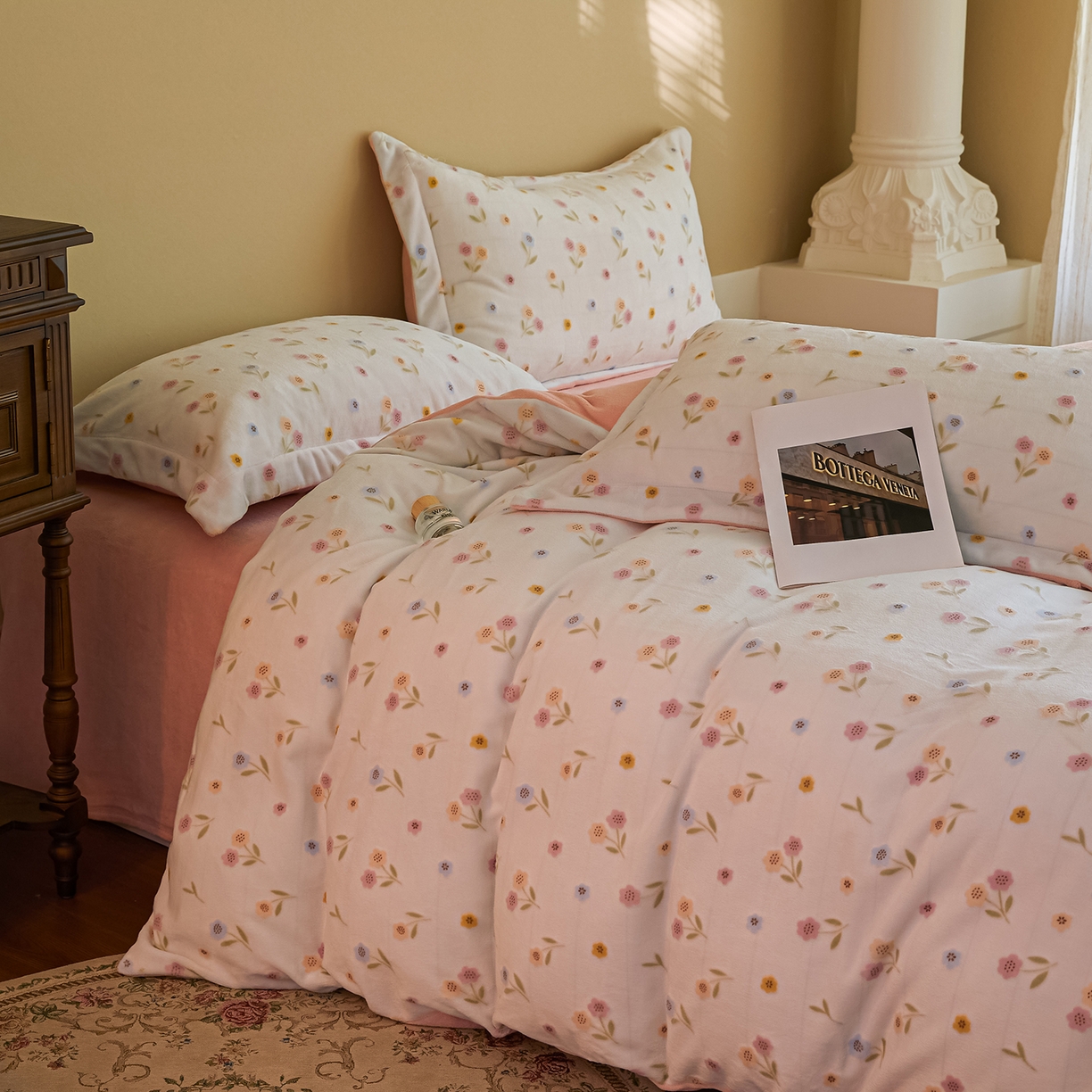 91家纺网 家纺一手货源 找家纺 菡宝 【主推第三批 带质检报告】A类全消光230g雕花绒牛奶绒四件套支持定制定做尺寸 悠然