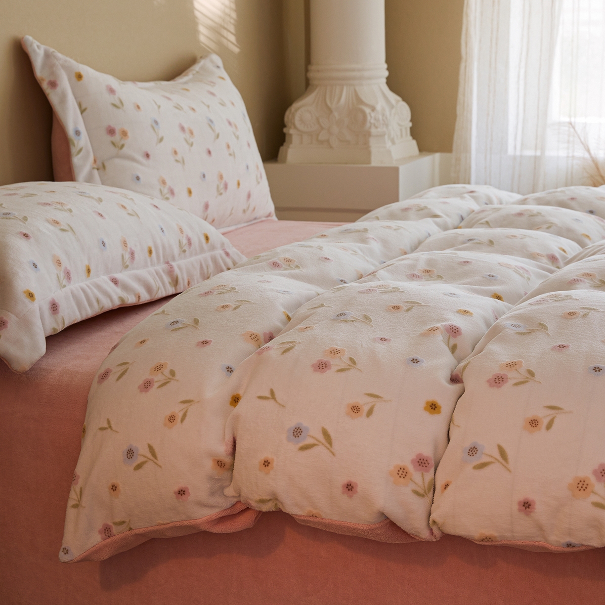 91家纺网 家纺一手货源 找家纺 菡宝 【主推第三批 带质检报告】A类全消光230g雕花绒牛奶绒四件套支持定制定做尺寸 悠然