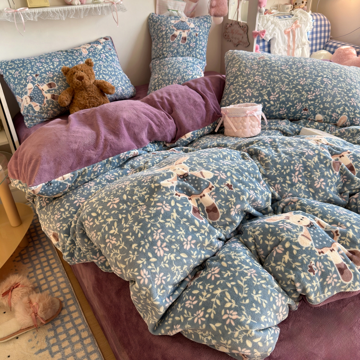 91家纺网 家纺一手货源 找家纺 （总）初念 2025新款加厚高克重保暖可爱系牛奶绒床品套件系列（小红书推荐）（提供买家秀）