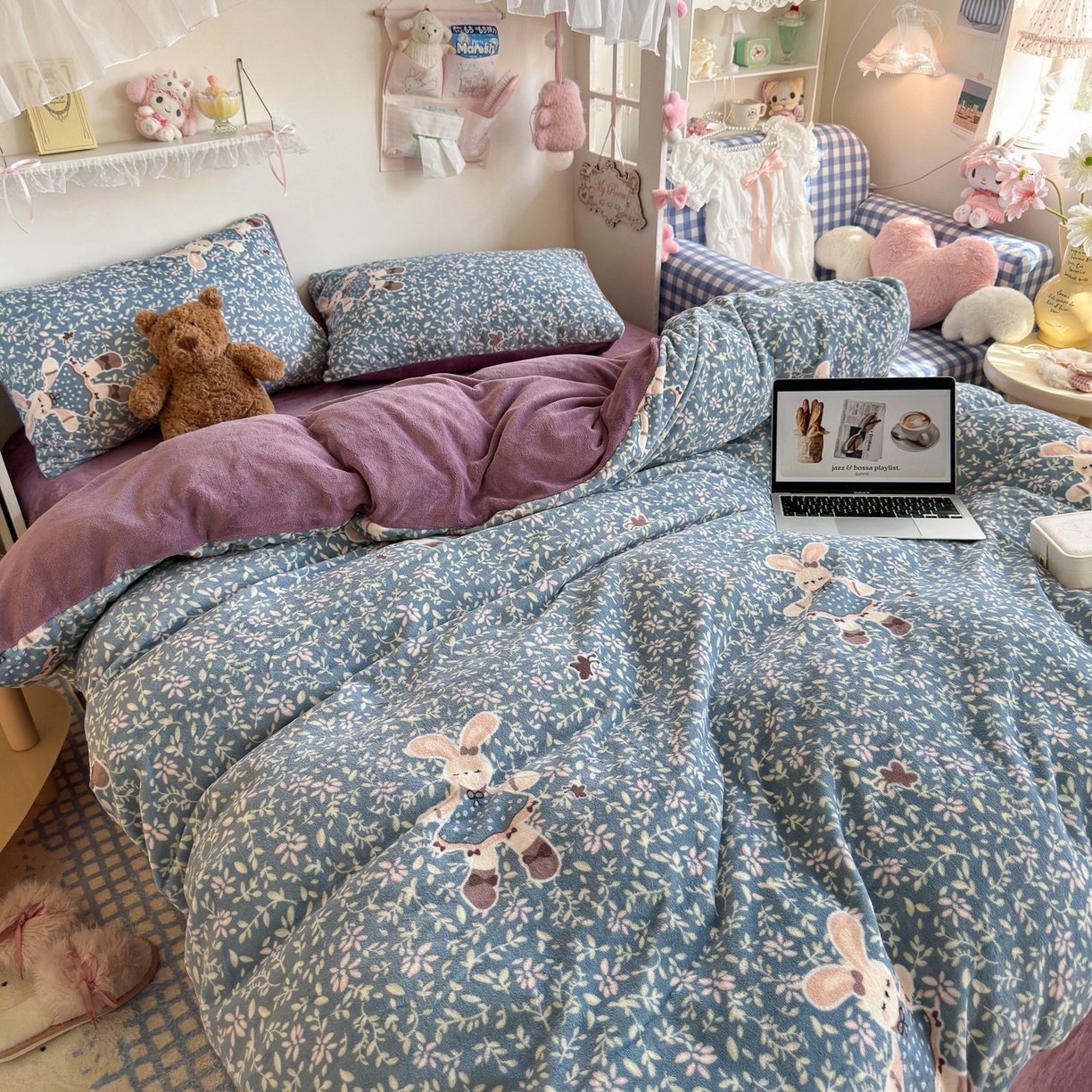 91家纺网 家纺一手货源 找家纺 （总）初念 2025新款加厚高克重保暖可爱系牛奶绒床品套件系列（小红书推荐）（提供买家秀）