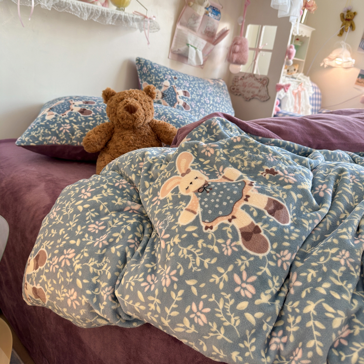 91家纺网 家纺一手货源 找家纺 （总）初念 2025新款加厚高克重保暖可爱系牛奶绒床品套件系列（小红书推荐）（提供买家秀）