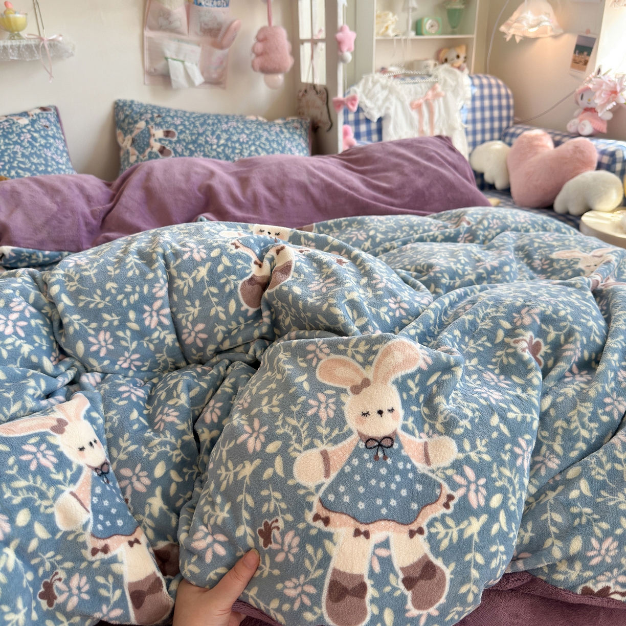 91家纺网 家纺一手货源 找家纺 （总）初念 2025新款加厚高克重保暖可爱系牛奶绒床品套件系列（小红书推荐）（提供买家秀）