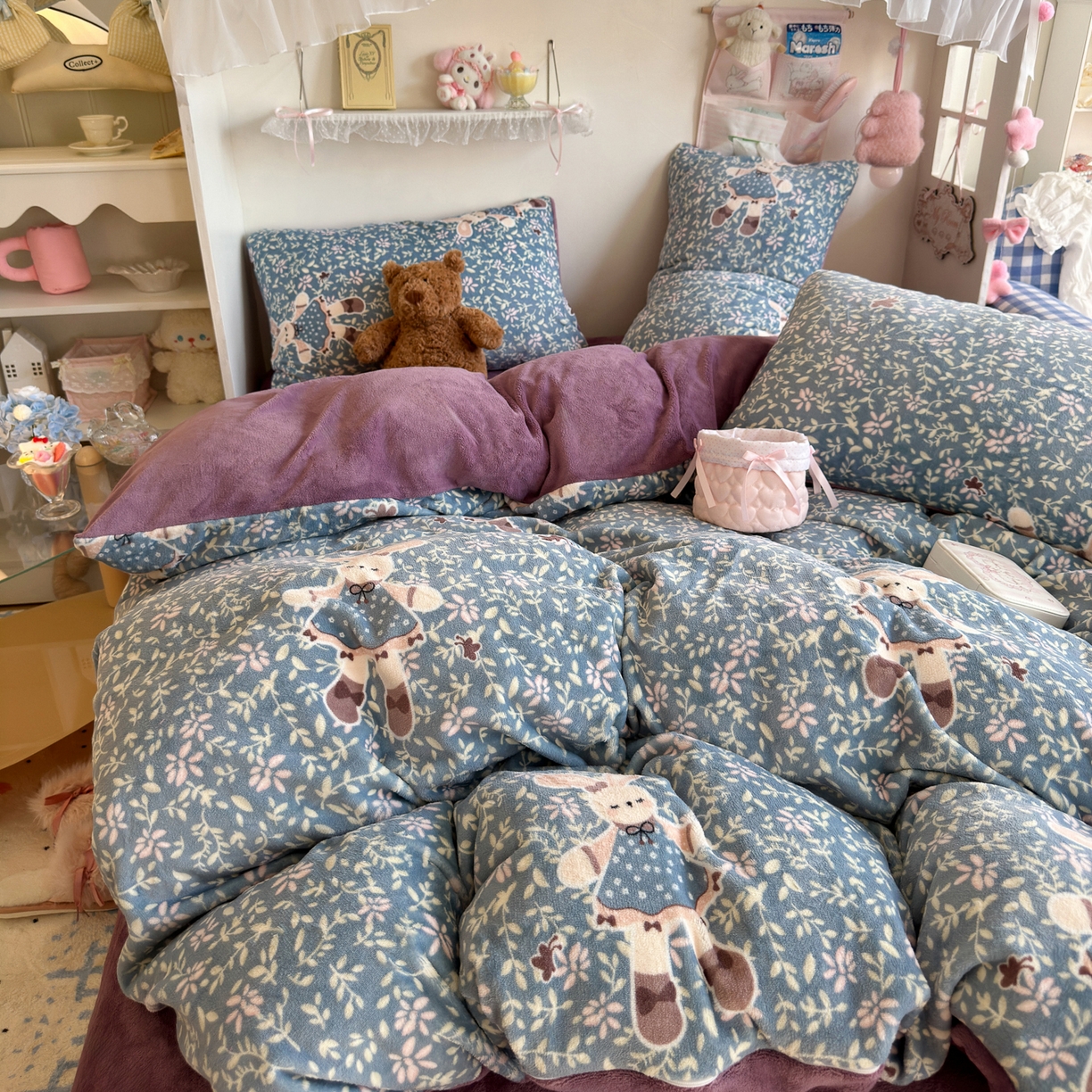 91家纺网 家纺一手货源 找家纺 （总）初念 2025新款加厚高克重保暖可爱系牛奶绒床品套件系列（小红书推荐）（提供买家秀）