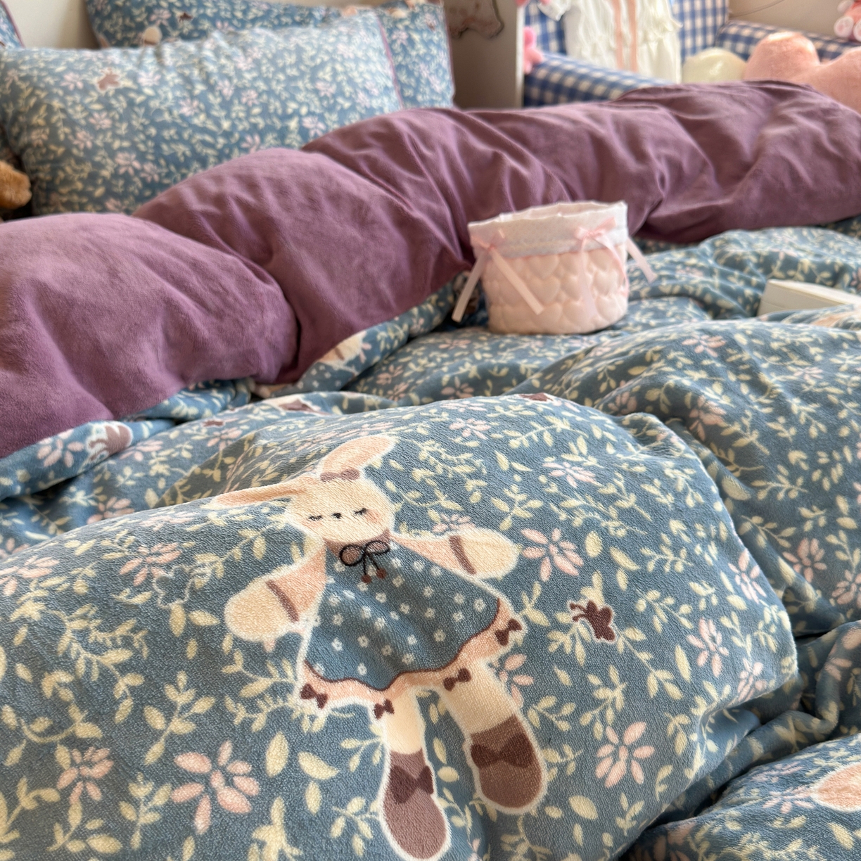 91家纺网 家纺一手货源 找家纺 （总）初念 2025新款加厚高克重保暖可爱系牛奶绒床品套件系列（小红书推荐）（提供买家秀）