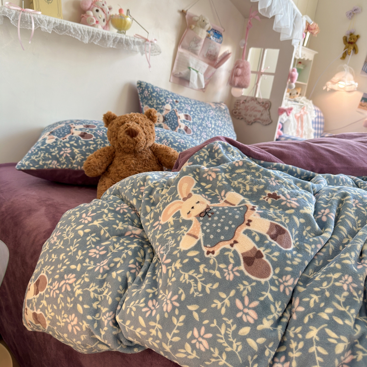 91家纺网 家纺一手货源 找家纺 （总）初念 2025新款加厚高克重保暖可爱系牛奶绒床品套件系列（小红书推荐）（提供买家秀）