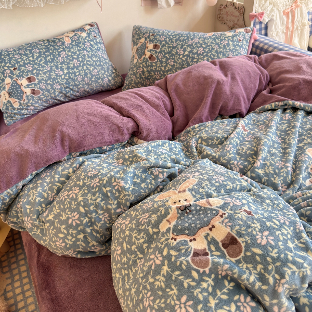 91家纺网 家纺一手货源 找家纺 （总）初念 2025新款加厚高克重保暖可爱系牛奶绒床品套件系列（小红书推荐）（提供买家秀）