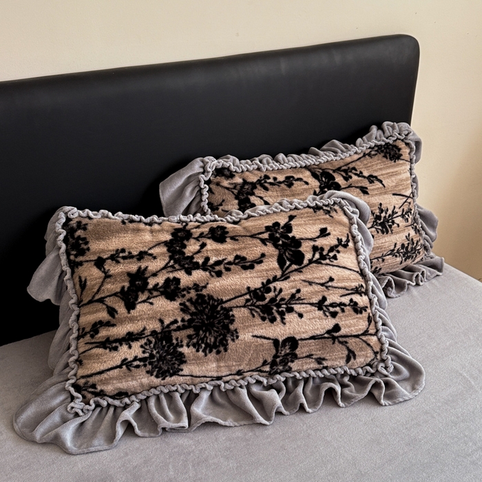 91家纺网 家纺一手货源 找家纺 米莱家纺 2025新款兔毛绒法式花边四件套 芳华