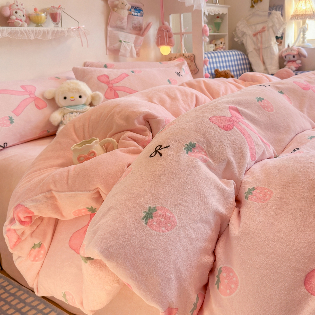 91家纺网 家纺一手货源 找家纺 （总）初念 2025新款加厚高克重保暖可爱系牛奶绒床品套件系列（小红书推荐）（提供买家秀）