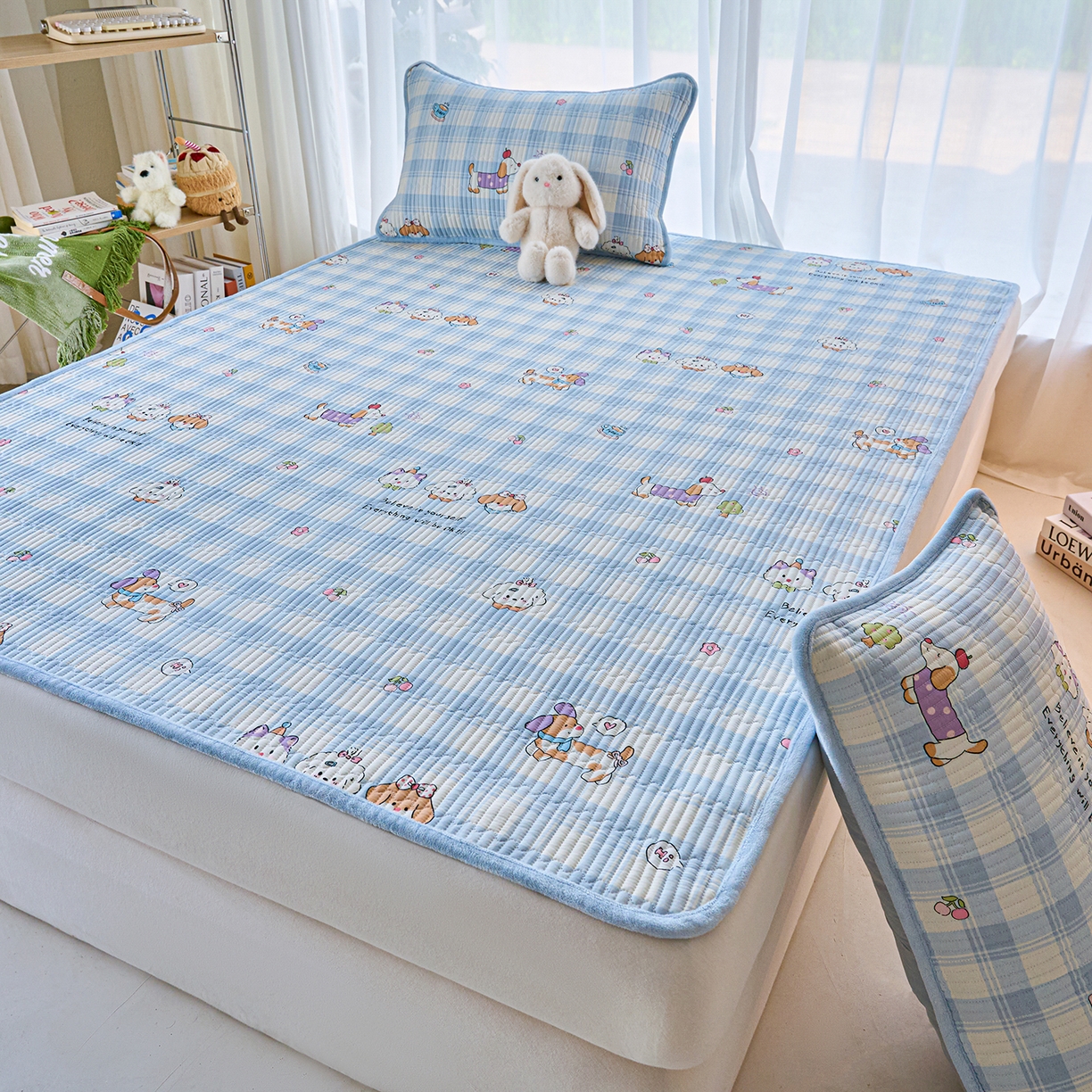 91家纺网 家纺一手货源 找家纺 （总）X猫先生 2025新款棉加绒床垫一面全棉一面牛奶绒床褥垫软床垫床盖四季通用