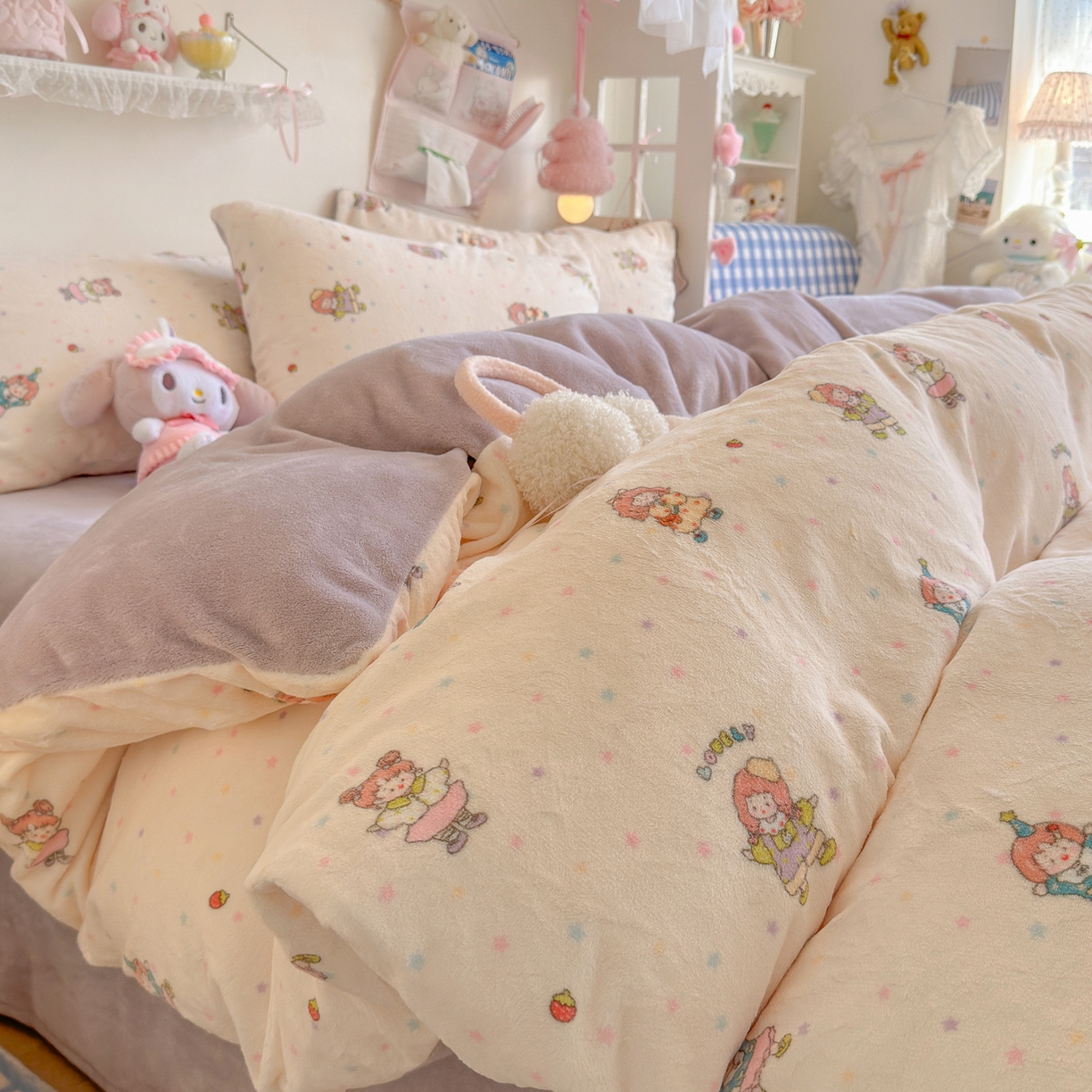 91家纺网 家纺一手货源 找家纺 （总）初念 2025新款加厚高克重保暖可爱系牛奶绒床品套件系列（小红书推荐）（提供买家秀）