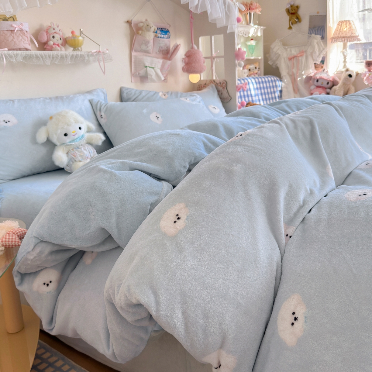 91家纺网 家纺一手货源 找家纺 （总）初念 2025新款加厚高克重保暖可爱系牛奶绒床品套件系列（小红书推荐）（提供买家秀）