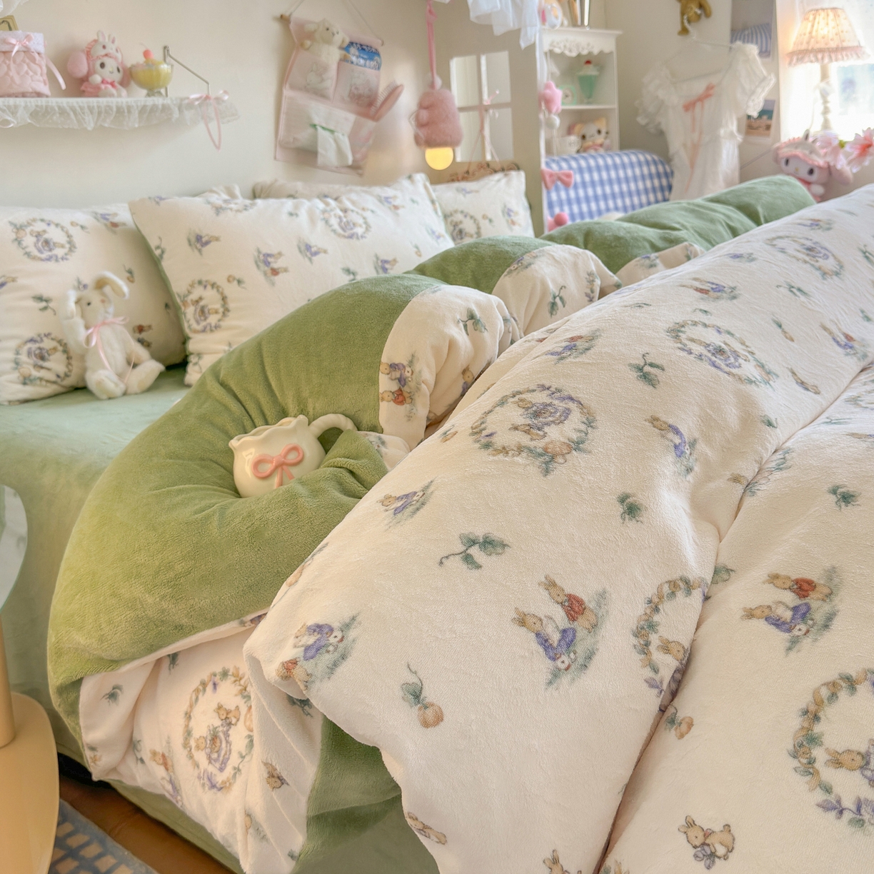 91家纺网 家纺一手货源 找家纺 （总）初念 2025新款加厚高克重保暖可爱系牛奶绒床品套件系列（小红书推荐）（提供买家秀）