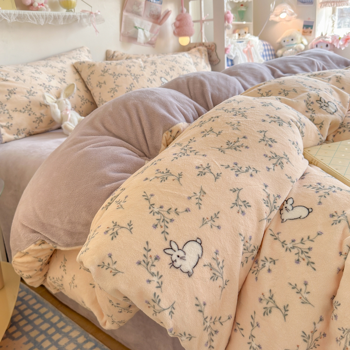 91家纺网 家纺一手货源 找家纺 （总）初念 2025新款加厚高克重保暖可爱系牛奶绒床品套件系列（小红书推荐）（提供买家秀）