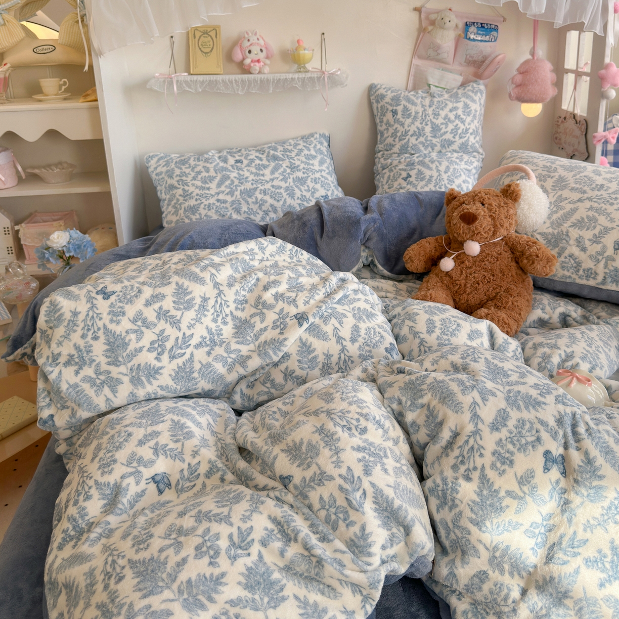 91家纺网 家纺一手货源 找家纺 初念 2025新款加厚高克重保暖可爱系牛奶绒床品套件系列（小红书推荐）（提供买家秀） 风沙沙