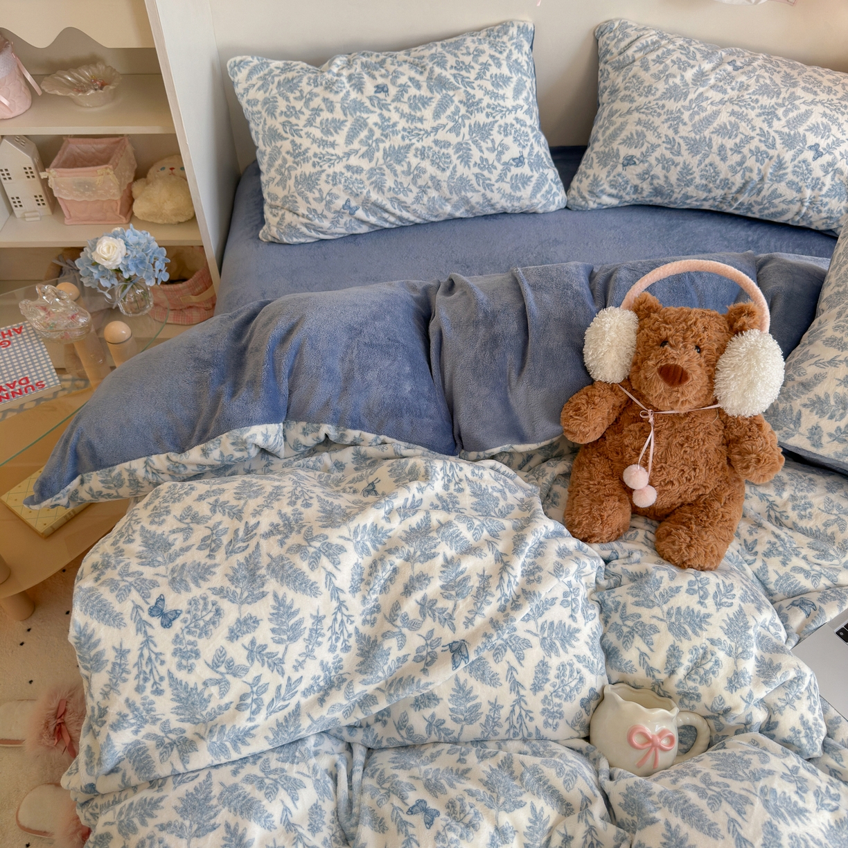 91家纺网 家纺一手货源 找家纺 初念 2025新款加厚高克重保暖可爱系牛奶绒床品套件系列（小红书推荐）（提供买家秀） 风沙沙