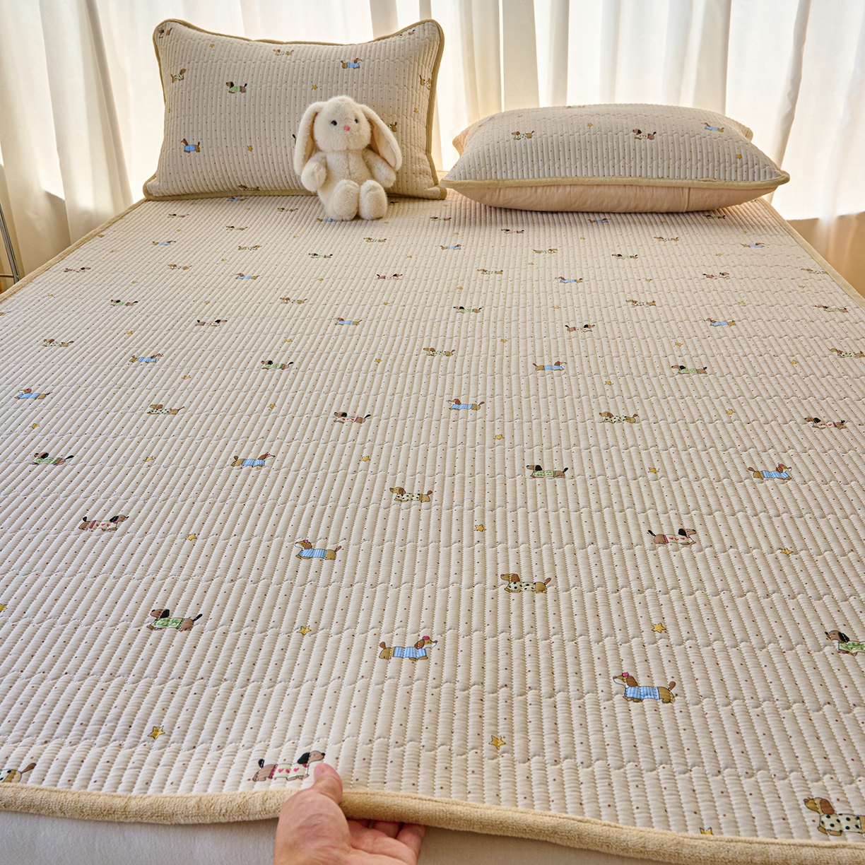 91家纺网 家纺一手货源 找家纺 （总）X猫先生 2025新款棉加绒床垫一面全棉一面牛奶绒床褥垫软床垫床盖四季通用