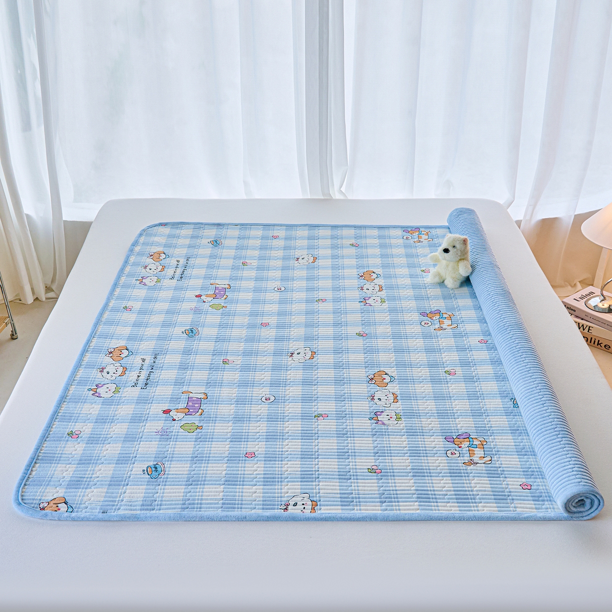 91家纺网 家纺一手货源 找家纺 X猫先生 2025新款棉加绒床垫一面全棉一面牛奶绒床褥垫软床垫床盖四季通用 逗号日记（A棉B绒）