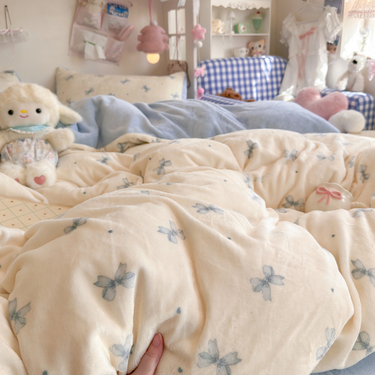 91家纺网 家纺一手货源 找家纺 初念 2025新款加厚高克重保暖可爱系牛奶绒床品套件系列（小红书推荐）（提供买家秀） 梦幻