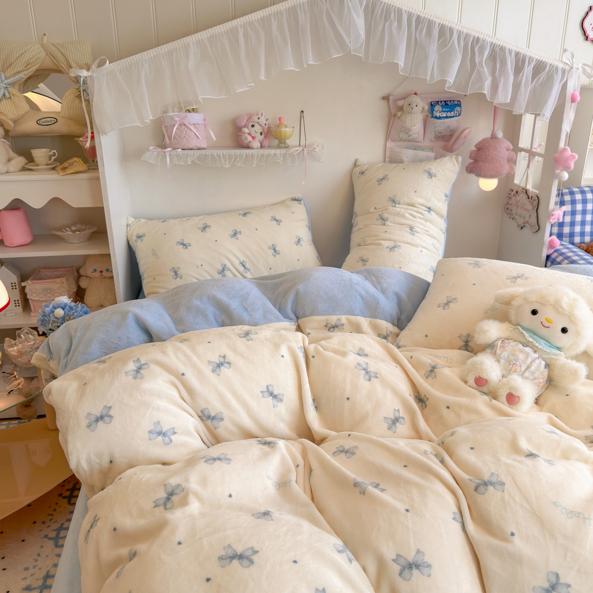 91家纺网 家纺一手货源 找家纺 初念 2025新款加厚高克重保暖可爱系牛奶绒床品套件系列（小红书推荐）（提供买家秀） 梦幻