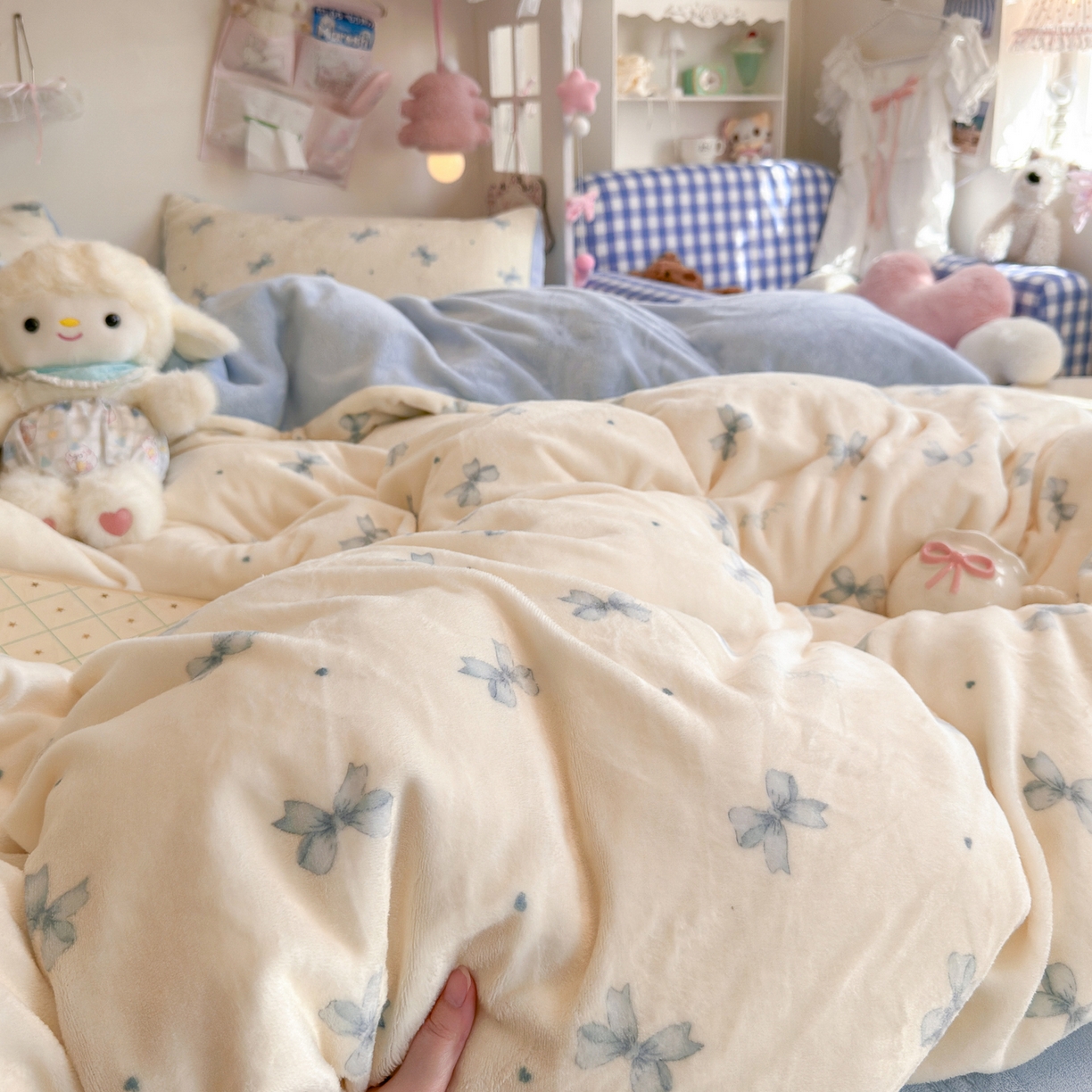 91家纺网 家纺一手货源 找家纺 初念 2025新款加厚高克重保暖可爱系牛奶绒床品套件系列（小红书推荐）（提供买家秀） 梦幻