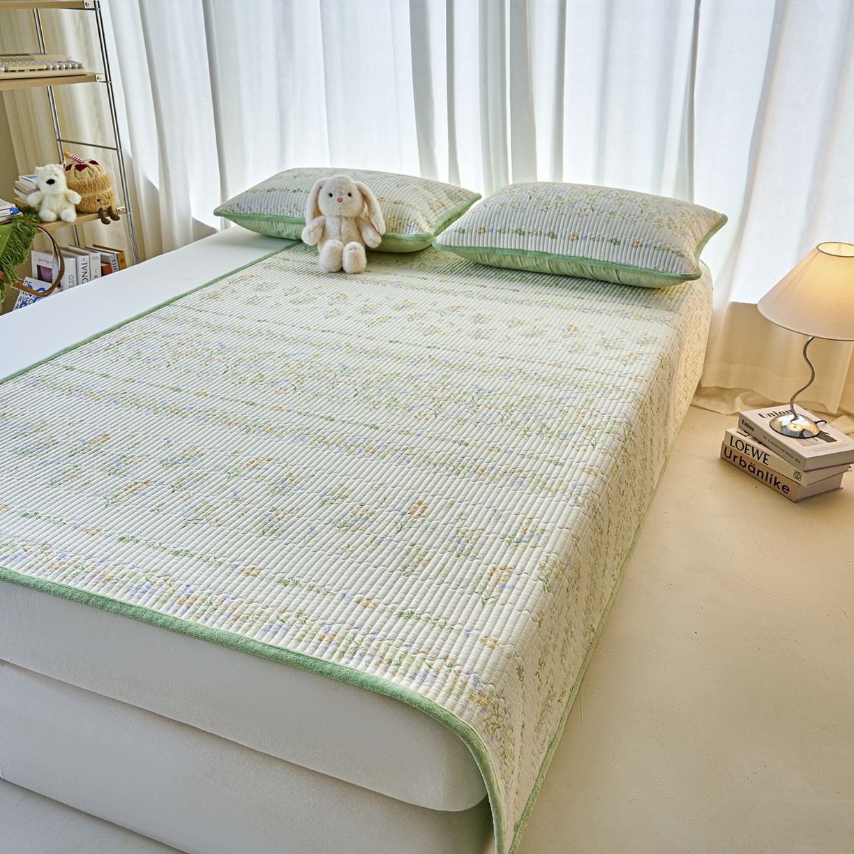 91家纺网 家纺一手货源 找家纺 X猫先生 2025新款棉加绒床垫一面全棉一面牛奶绒床褥垫软床垫床盖四季通用 丛草集(A棉B绒）