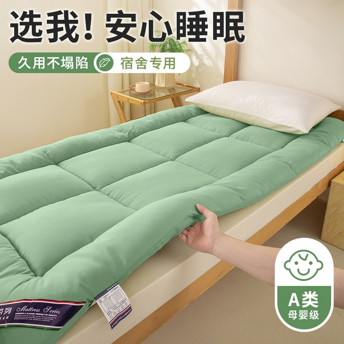 憨豆家紡 2025新款酒店羽絲絨床墊學生宿舍單人床褥超厚榻榻米墊子不塌陷被褥可折疊（含買家秀） 綠樹成蔭