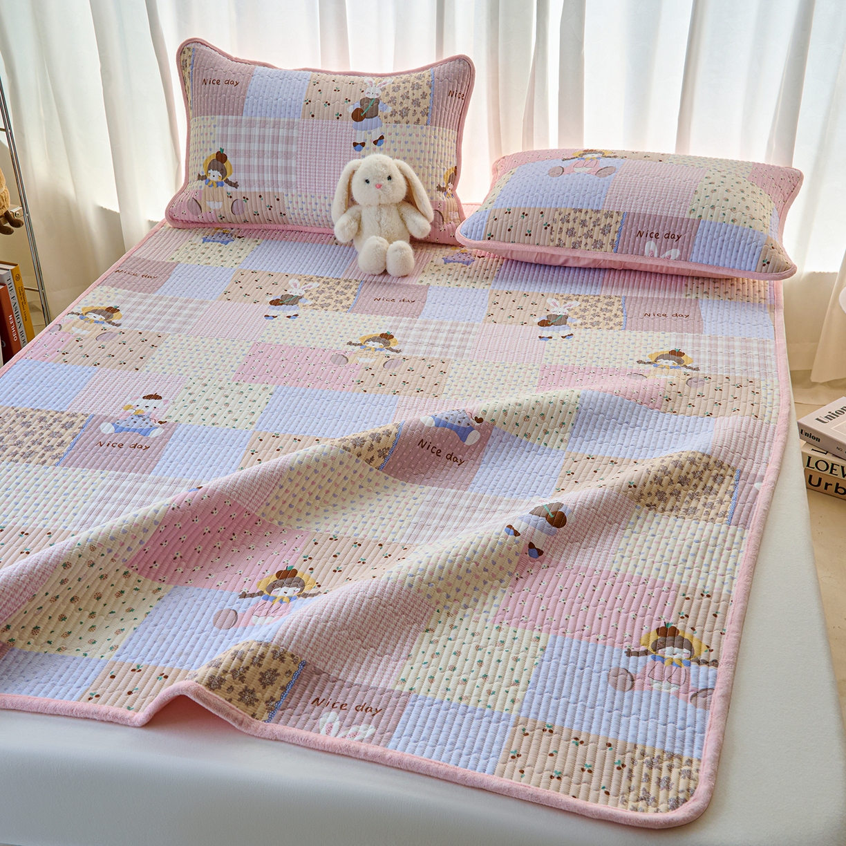 91家纺网 家纺一手货源 找家纺 X猫先生 2025新款棉加绒床垫一面全棉一面牛奶绒床褥垫软床垫床盖四季通用 丹麦少女（A棉B绒）