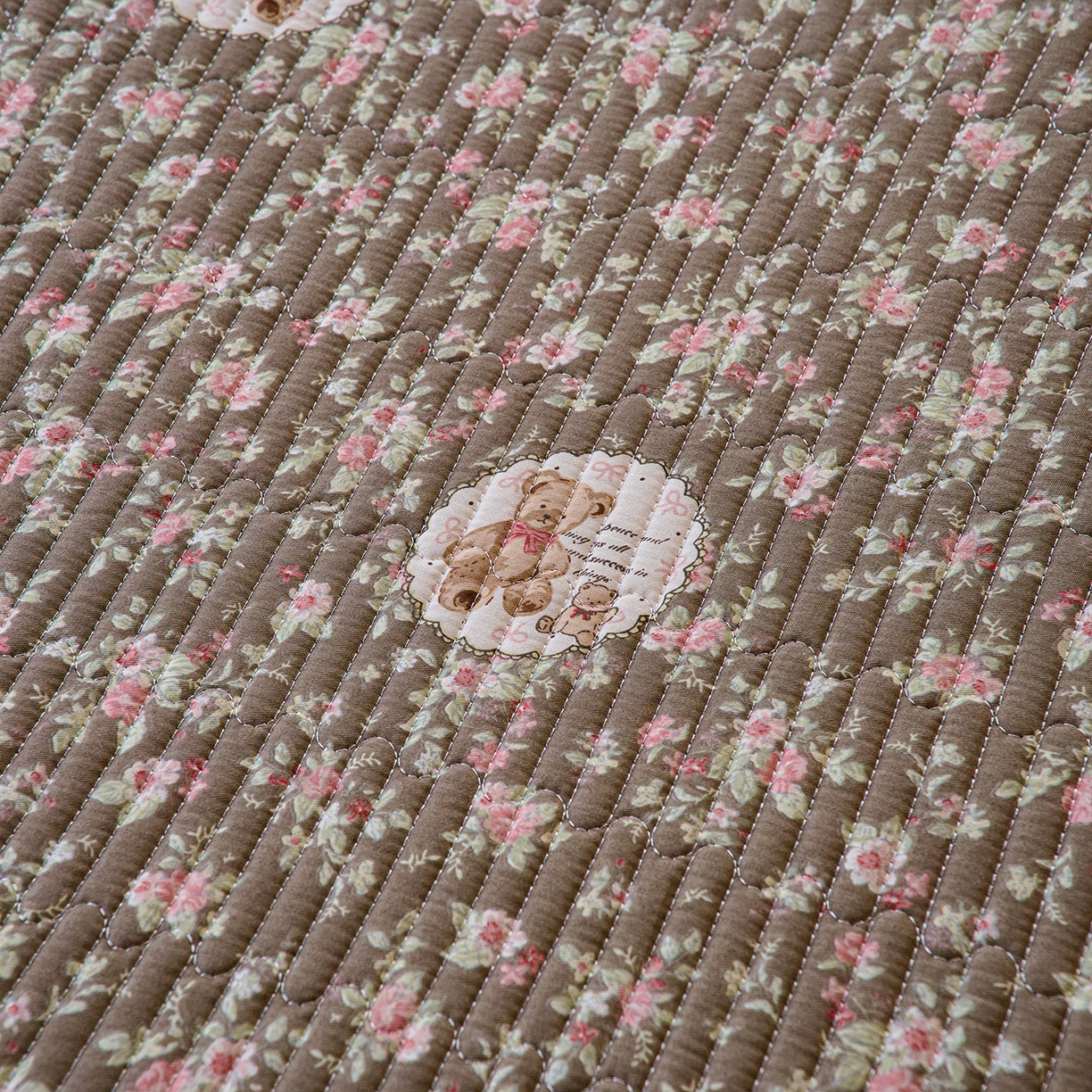 91家纺网 家纺一手货源 找家纺 X猫先生 2025新款棉加绒床垫一面全棉一面牛奶绒床褥垫软床垫床盖四季通用 繁花小熊（A棉B绒）