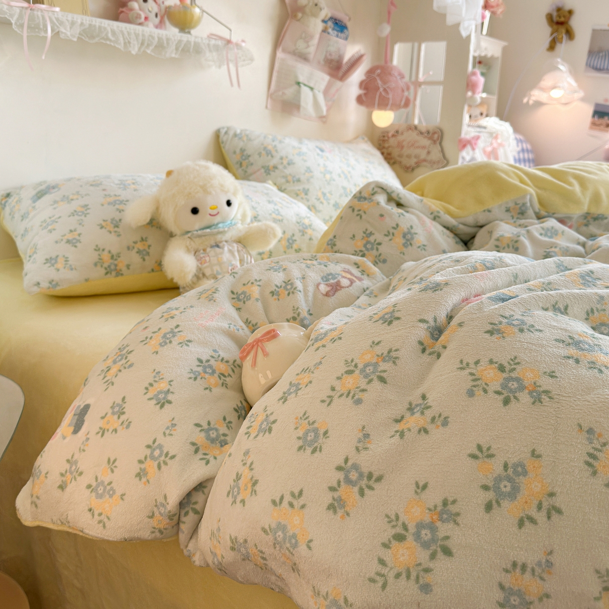 91家纺网 家纺一手货源 找家纺 初念 2025新款加厚高克重保暖可爱系牛奶绒床品套件系列（小红书推荐）（提供买家秀） 茉莉小象