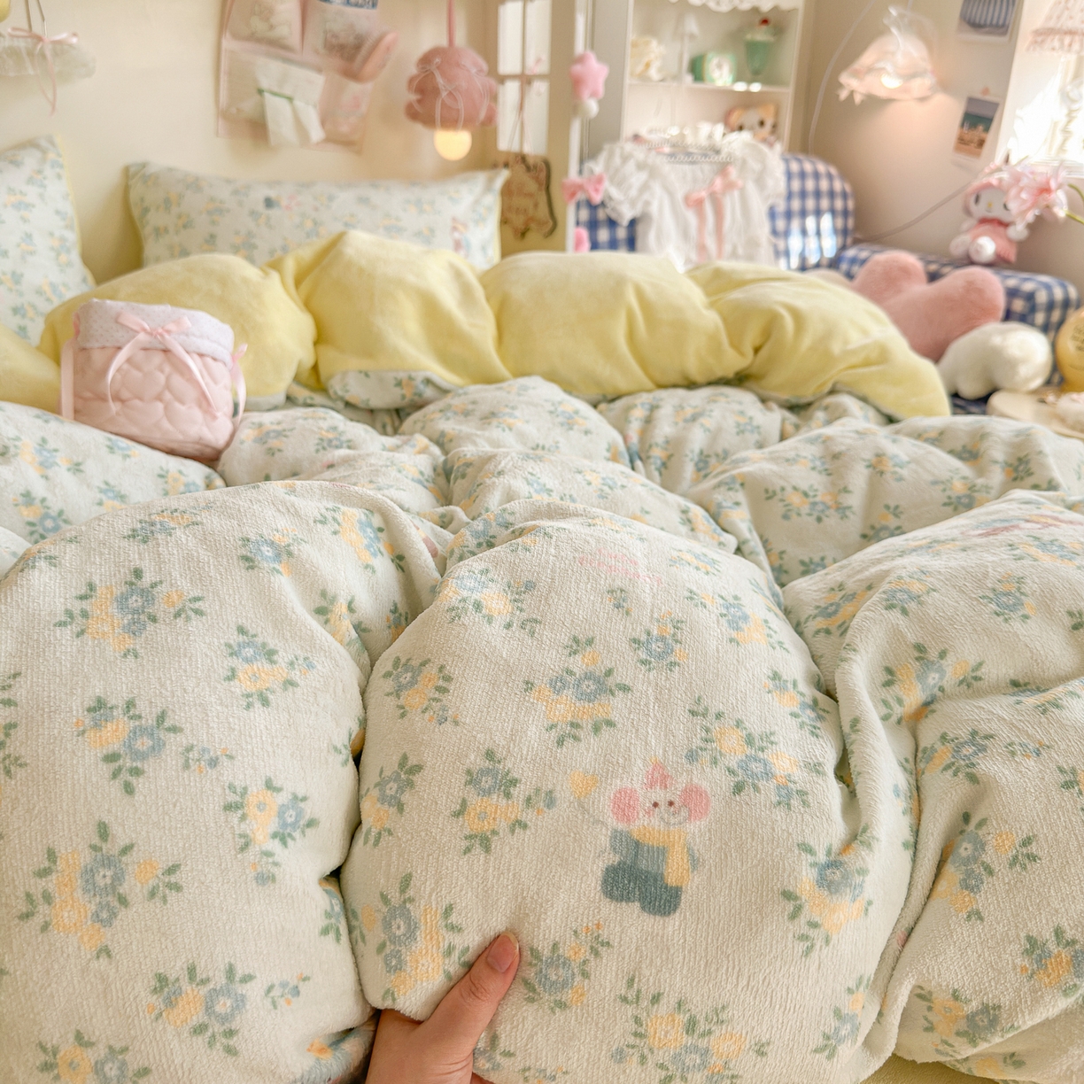 91家纺网 家纺一手货源 找家纺 初念 2025新款加厚高克重保暖可爱系牛奶绒床品套件系列（小红书推荐）（提供买家秀） 茉莉小象