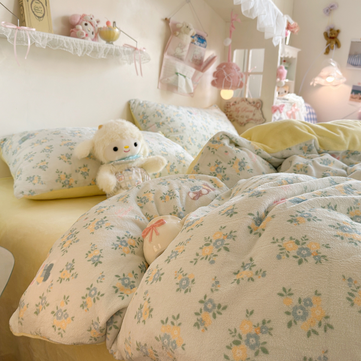 91家纺网 家纺一手货源 找家纺 初念 2025新款加厚高克重保暖可爱系牛奶绒床品套件系列（小红书推荐）（提供买家秀） 茉莉小象