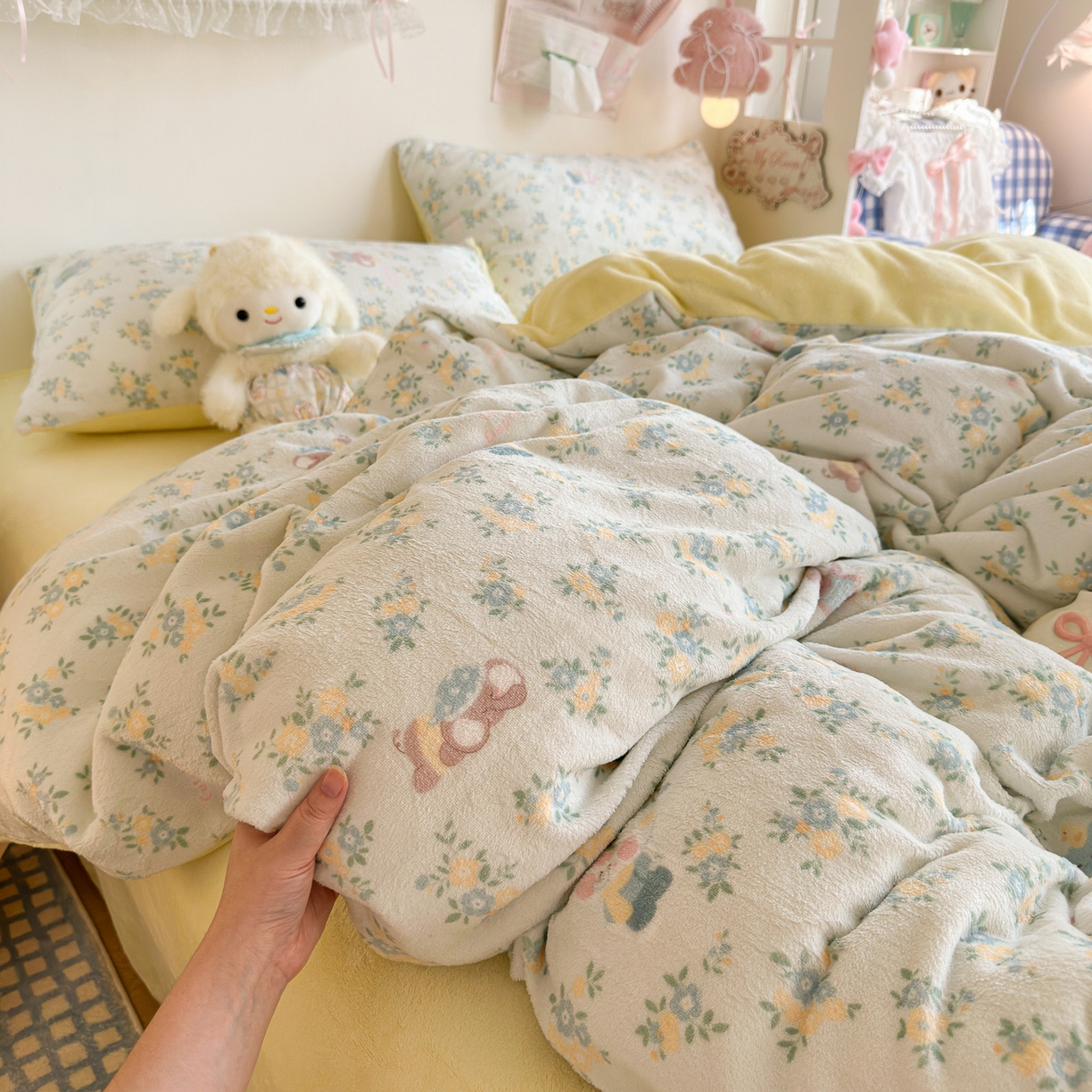 91家纺网 家纺一手货源 找家纺 初念 2025新款加厚高克重保暖可爱系牛奶绒床品套件系列（小红书推荐）（提供买家秀） 茉莉小象