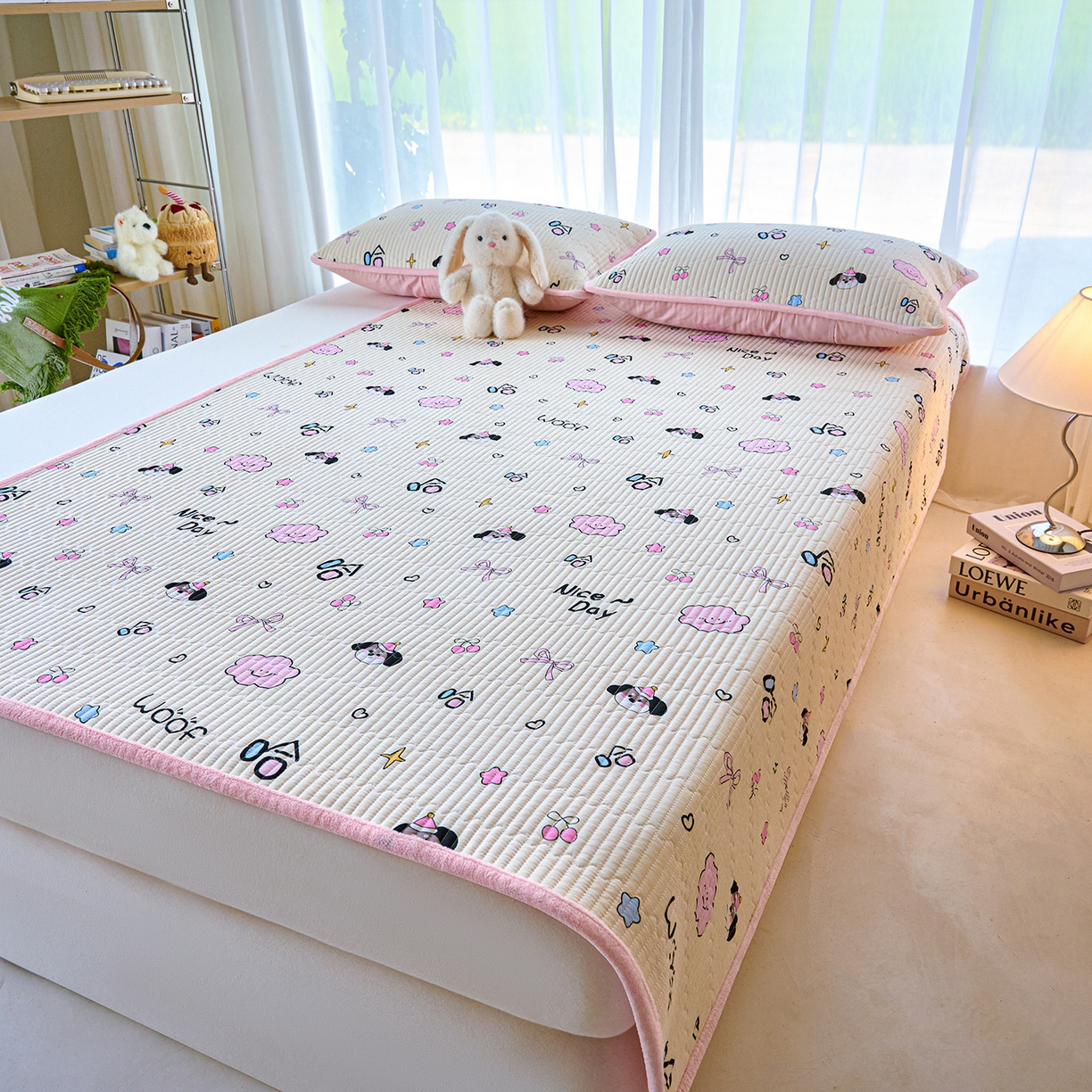 91家纺网 家纺一手货源 找家纺 X猫先生 2025新款棉加绒床垫一面全棉一面牛奶绒床褥垫软床垫床盖四季通用 哈哈狗(A棉B绒）