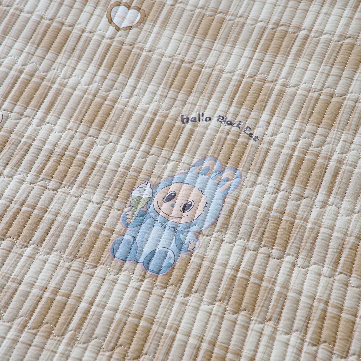 91家纺网 家纺一手货源 找家纺 X猫先生 2025新款棉加绒床垫一面全棉一面牛奶绒床褥垫软床垫床盖四季通用 拉布兔兔（A棉B绒）