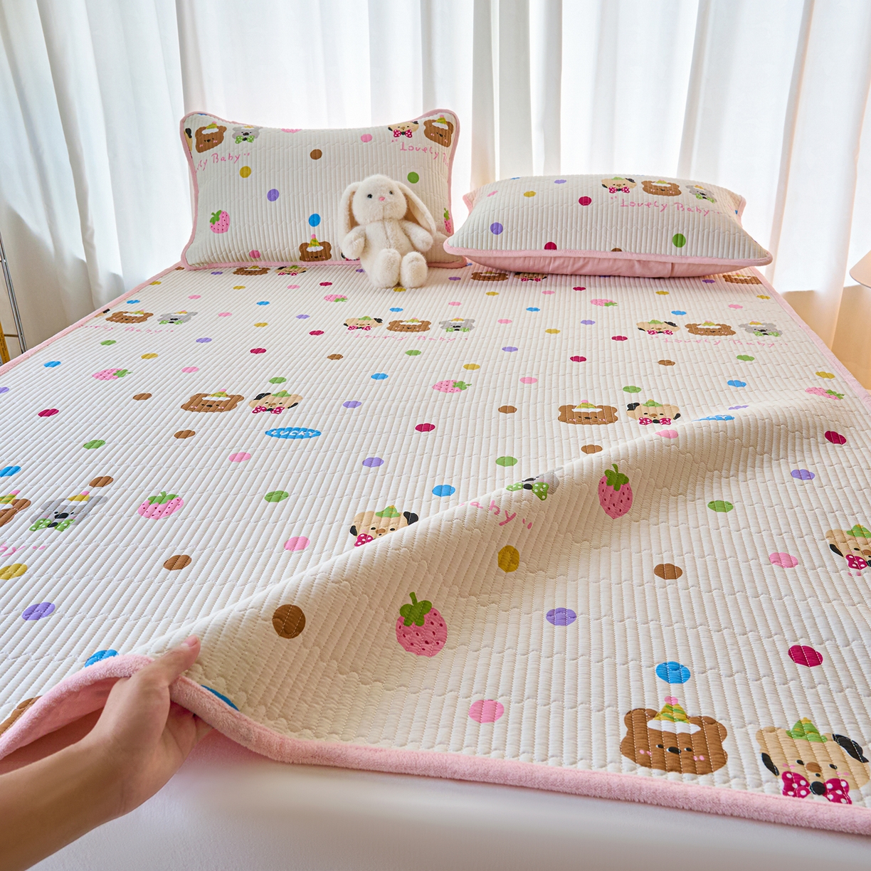 91家纺网 家纺一手货源 找家纺 X猫先生 2025新款棉加绒床垫一面全棉一面牛奶绒床褥垫软床垫床盖四季通用 冒险家（A棉B绒）