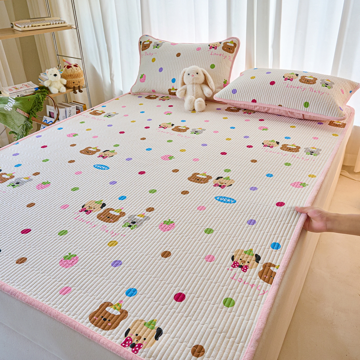 91家纺网 家纺一手货源 找家纺 X猫先生 2025新款棉加绒床垫一面全棉一面牛奶绒床褥垫软床垫床盖四季通用 冒险家（A棉B绒）