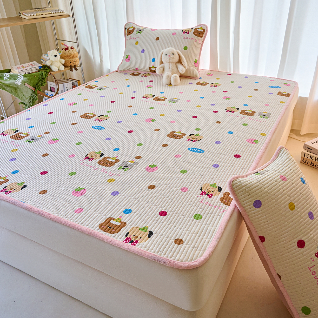 91家纺网 家纺一手货源 找家纺 X猫先生 2025新款棉加绒床垫一面全棉一面牛奶绒床褥垫软床垫床盖四季通用 冒险家（A棉B绒）