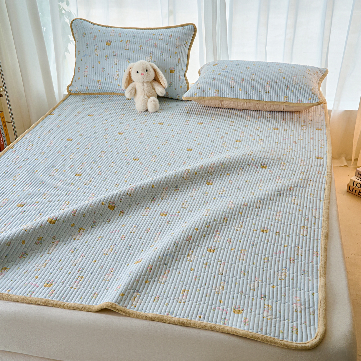 91家纺网 家纺一手货源 找家纺 X猫先生 2025新款棉加绒床垫一面全棉一面牛奶绒床褥垫软床垫床盖四季通用 萌萌鸭(A棉B绒）