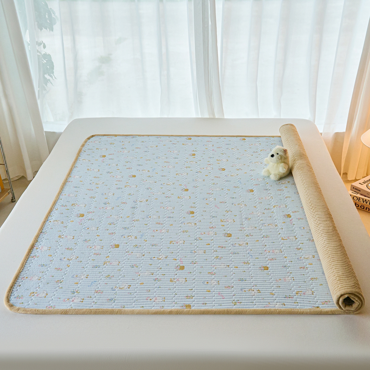 91家纺网 家纺一手货源 找家纺 X猫先生 2025新款棉加绒床垫一面全棉一面牛奶绒床褥垫软床垫床盖四季通用 萌萌鸭(A棉B绒）