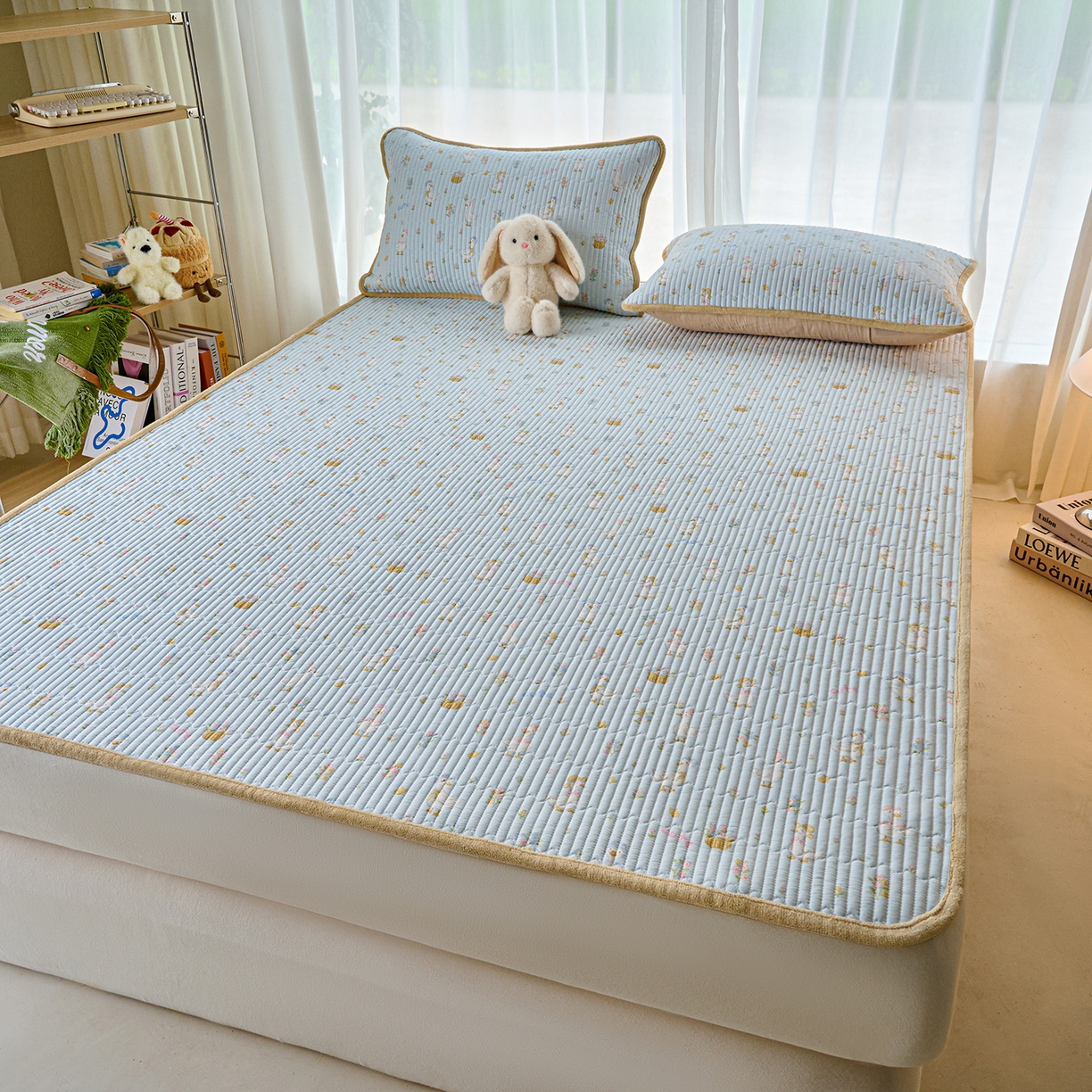 91家纺网 家纺一手货源 找家纺 X猫先生 2025新款棉加绒床垫一面全棉一面牛奶绒床褥垫软床垫床盖四季通用 萌萌鸭(A棉B绒）