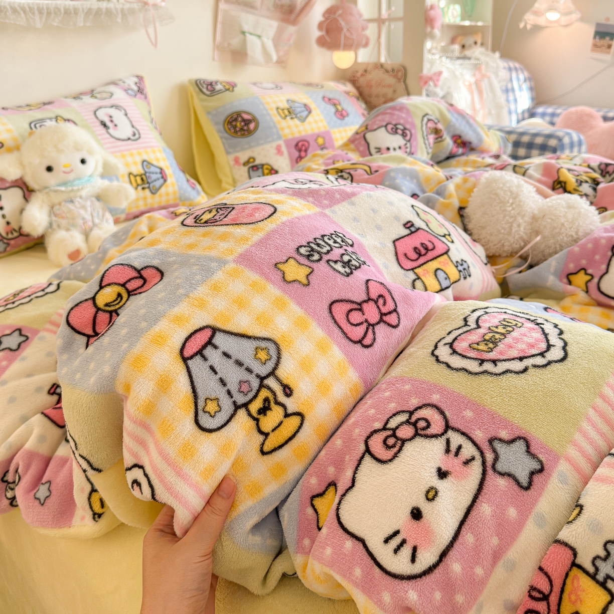 91家纺网 家纺一手货源 找家纺 初念 2025新款加厚高克重保暖可爱系牛奶绒床品套件系列（小红书推荐）（提供买家秀） 少女心