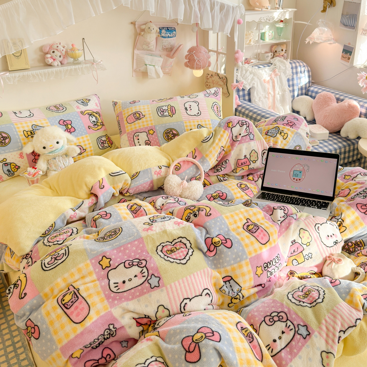 91家纺网 家纺一手货源 找家纺 初念 2025新款加厚高克重保暖可爱系牛奶绒床品套件系列（小红书推荐）（提供买家秀） 少女心