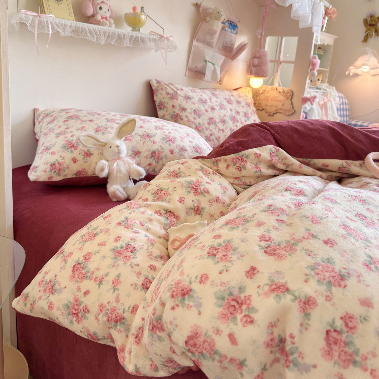 91家纺网 家纺一手货源 找家纺 初念 2025新款加厚高克重保暖可爱系牛奶绒床品套件系列（小红书推荐）（提供买家秀） 疏影