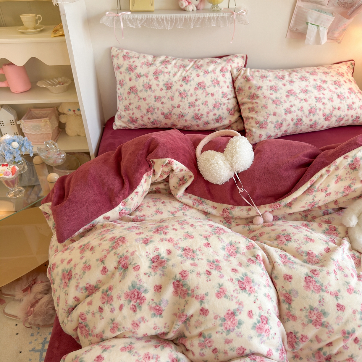 91家纺网 家纺一手货源 找家纺 初念 2025新款加厚高克重保暖可爱系牛奶绒床品套件系列（小红书推荐）（提供买家秀） 疏影