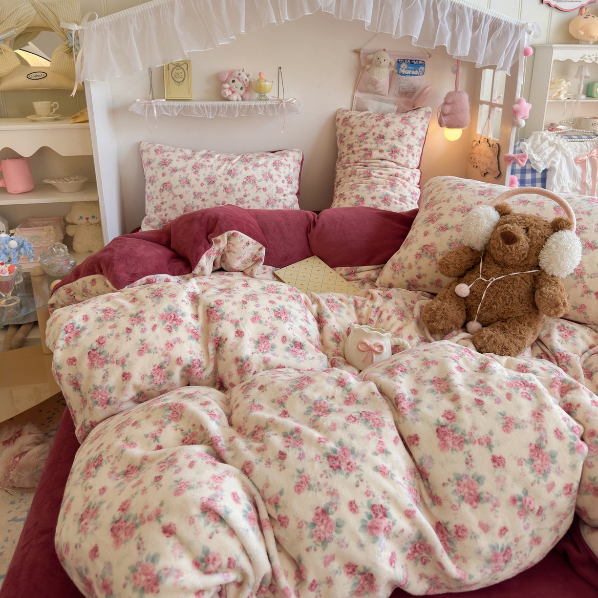 91家纺网 家纺一手货源 找家纺 初念 2025新款加厚高克重保暖可爱系牛奶绒床品套件系列（小红书推荐）（提供买家秀） 疏影