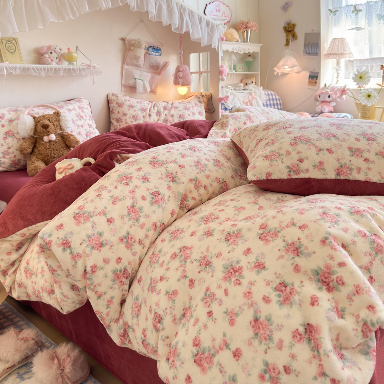 91家纺网 家纺一手货源 找家纺 初念 2025新款加厚高克重保暖可爱系牛奶绒床品套件系列（小红书推荐）（提供买家秀） 疏影