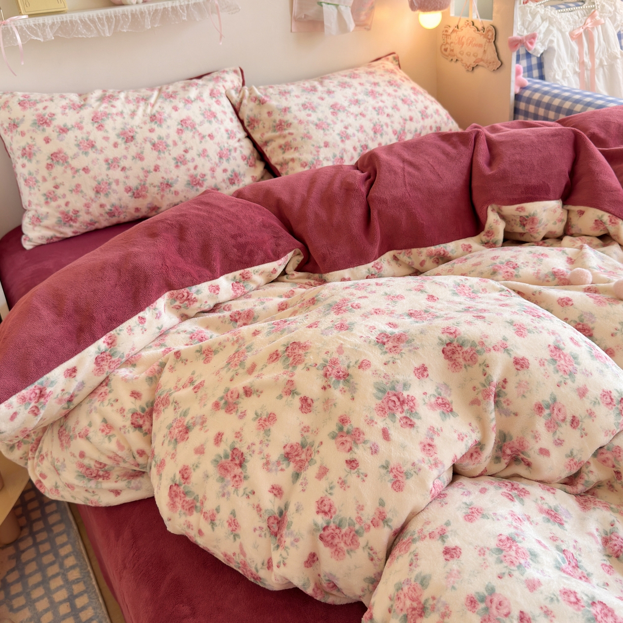 91家纺网 家纺一手货源 找家纺 初念 2025新款加厚高克重保暖可爱系牛奶绒床品套件系列（小红书推荐）（提供买家秀） 疏影