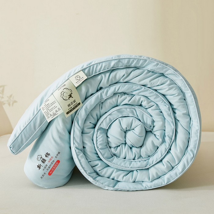 91家纺网 家纺一手货源 找家纺 星航家纺 2025新款立体新疆花被 立体棉花被 纯净蓝